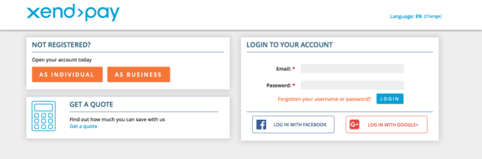 Inscription XendPay