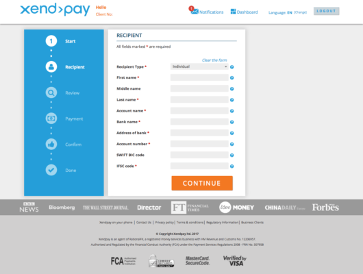 Transfert XendPay