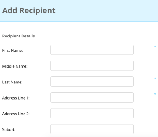 Add Recipient Main