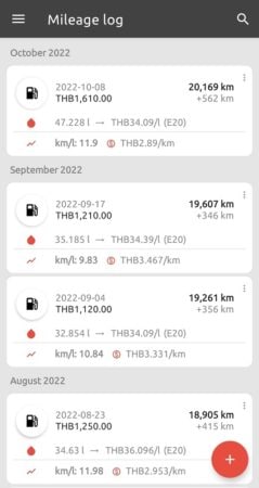 Suivez la consommation de carburant avec Fuelio