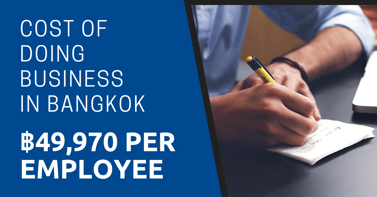 Costo de hacer negocios en Bangkok: ฿49,970 por empleado