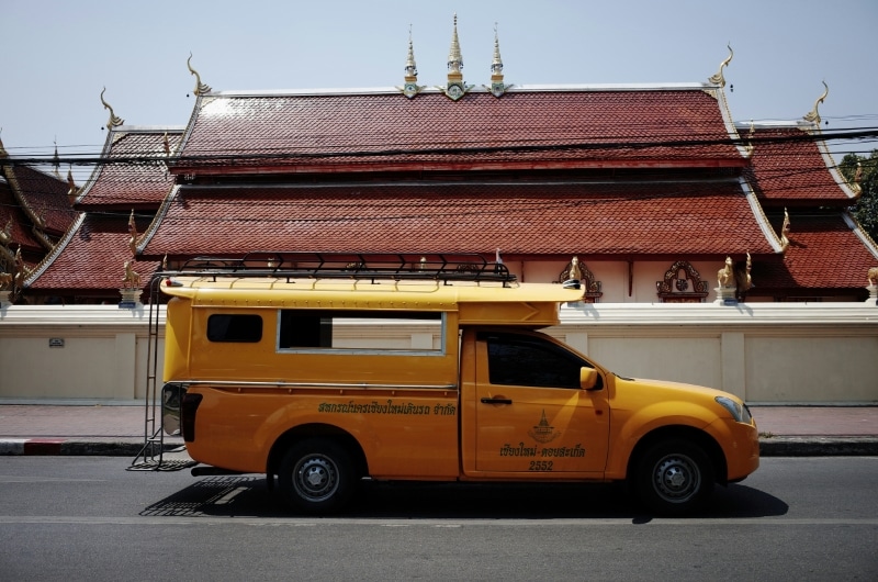 yellow truck in Chiang Mai