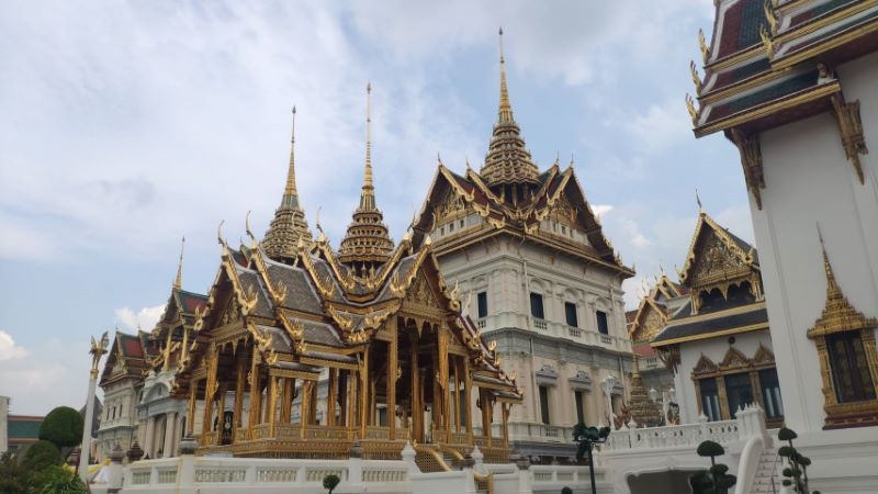 The golden spires of the Grand Palace in Bangkok