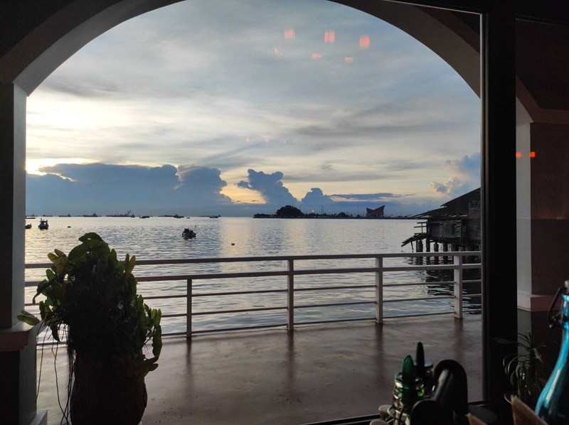 Sunset view over the water from Sriracha