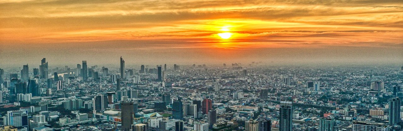 Bangkok skyline at sunset