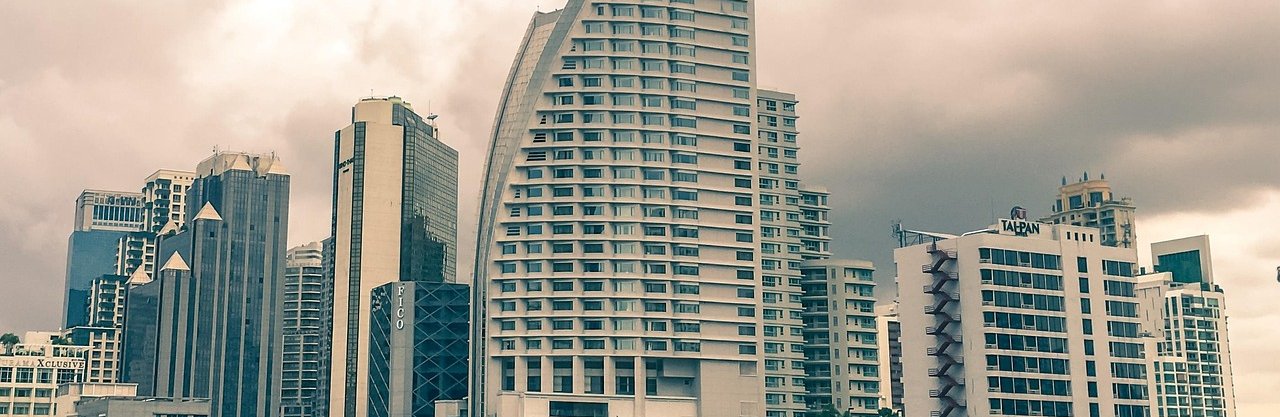 Bangkok business district skyline
