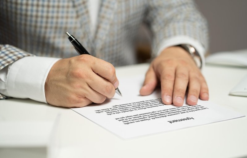 Signing a business agreement