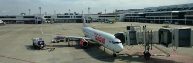 Aircraft at a Thai airport gate