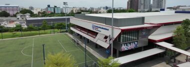 An international school campus in Bangkok seen from above