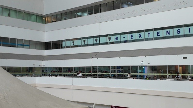 Public service counters on an upper floor of a Thai government building
