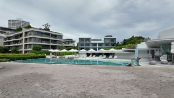 Beachfront resort pool and condos in Hua Hin