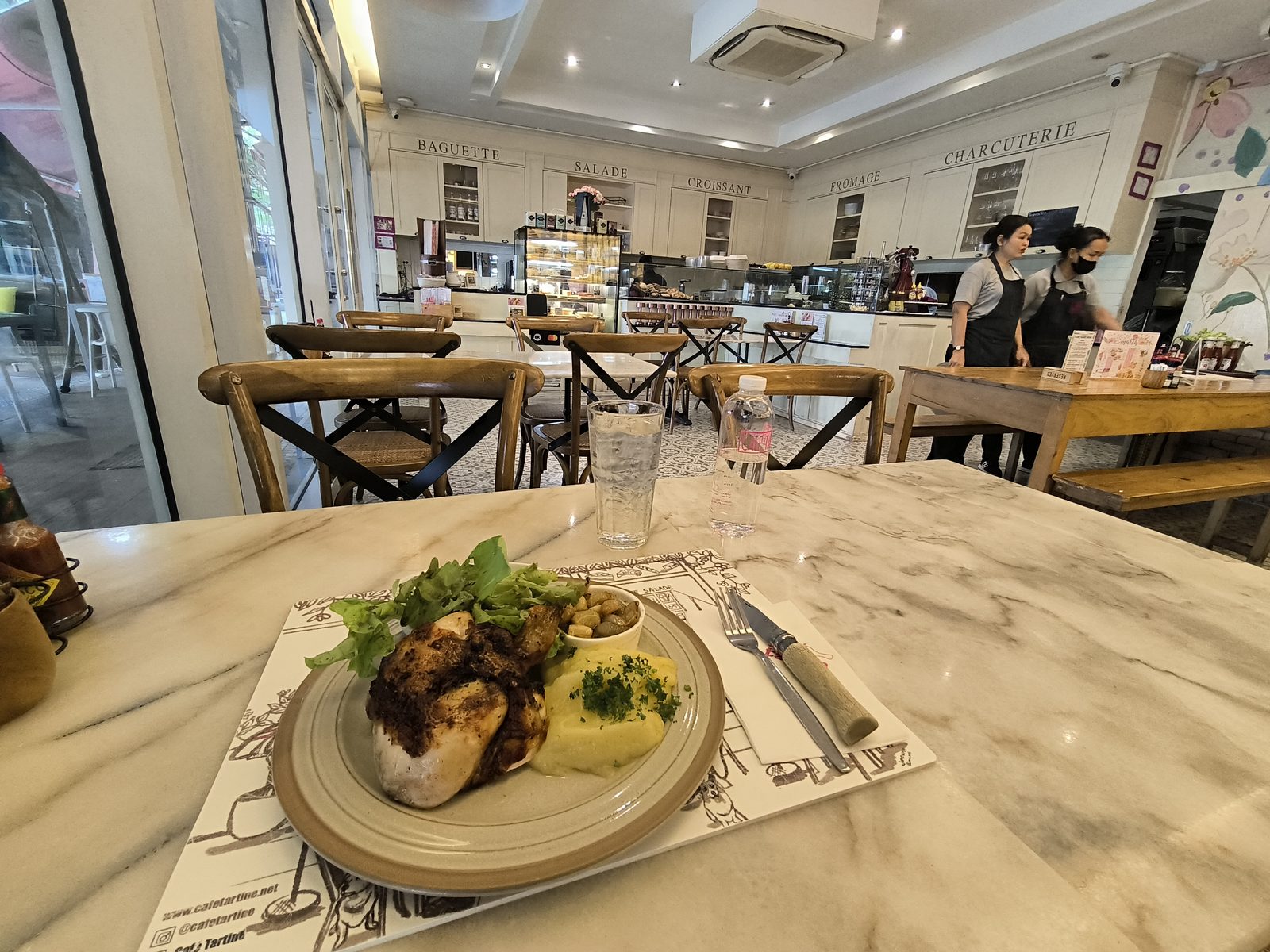 A plated dish at a French-style cafe near Ploenchit
