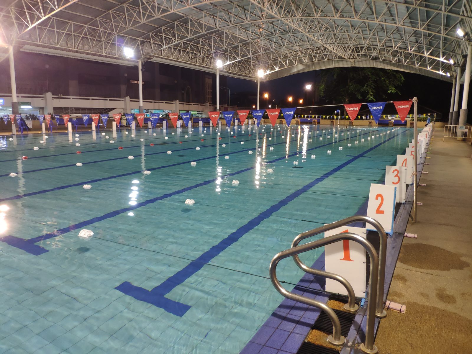 An outdoor lap pool at the sports complex around Rajamangala Stadium