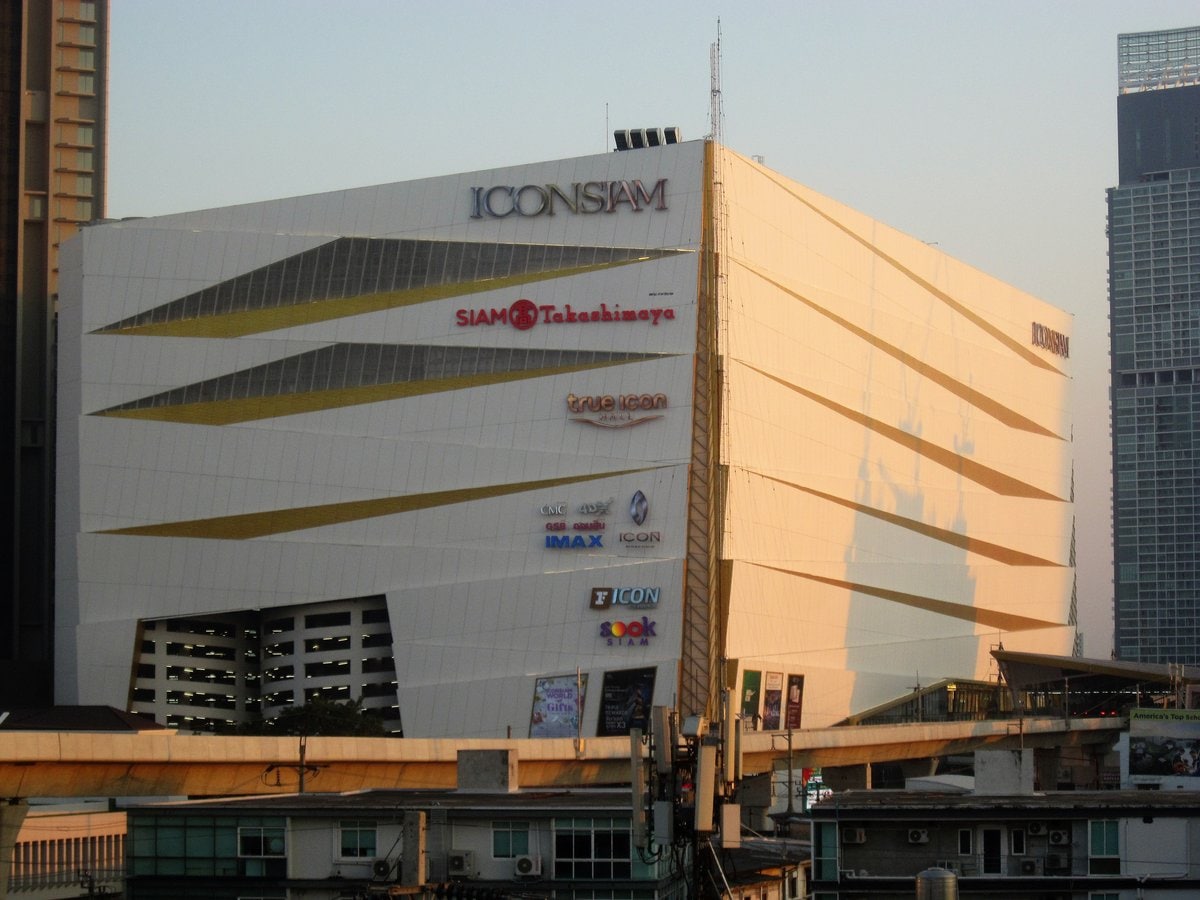 Iconsiam and Siam Takashimaya beside Gold Line Charoen Nakhon station in Khlong San, Bangkok