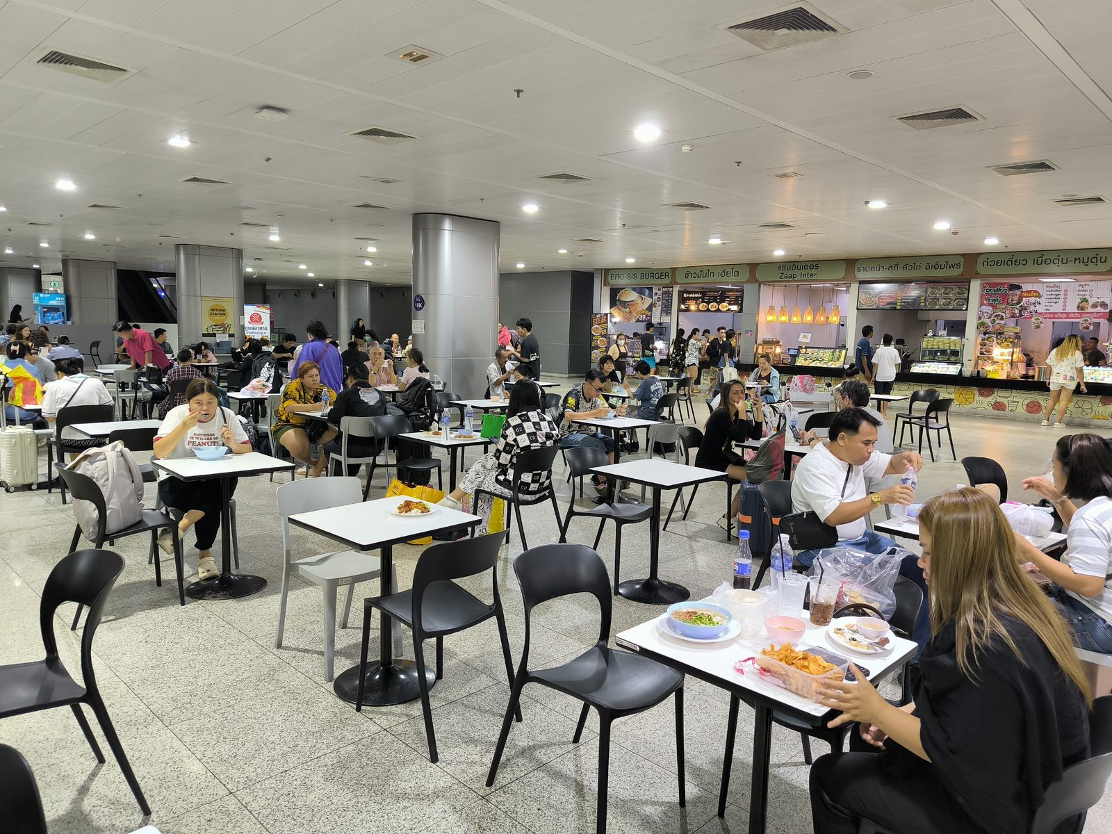 Diners at the food court inside Krung Thep Aphiwat station
