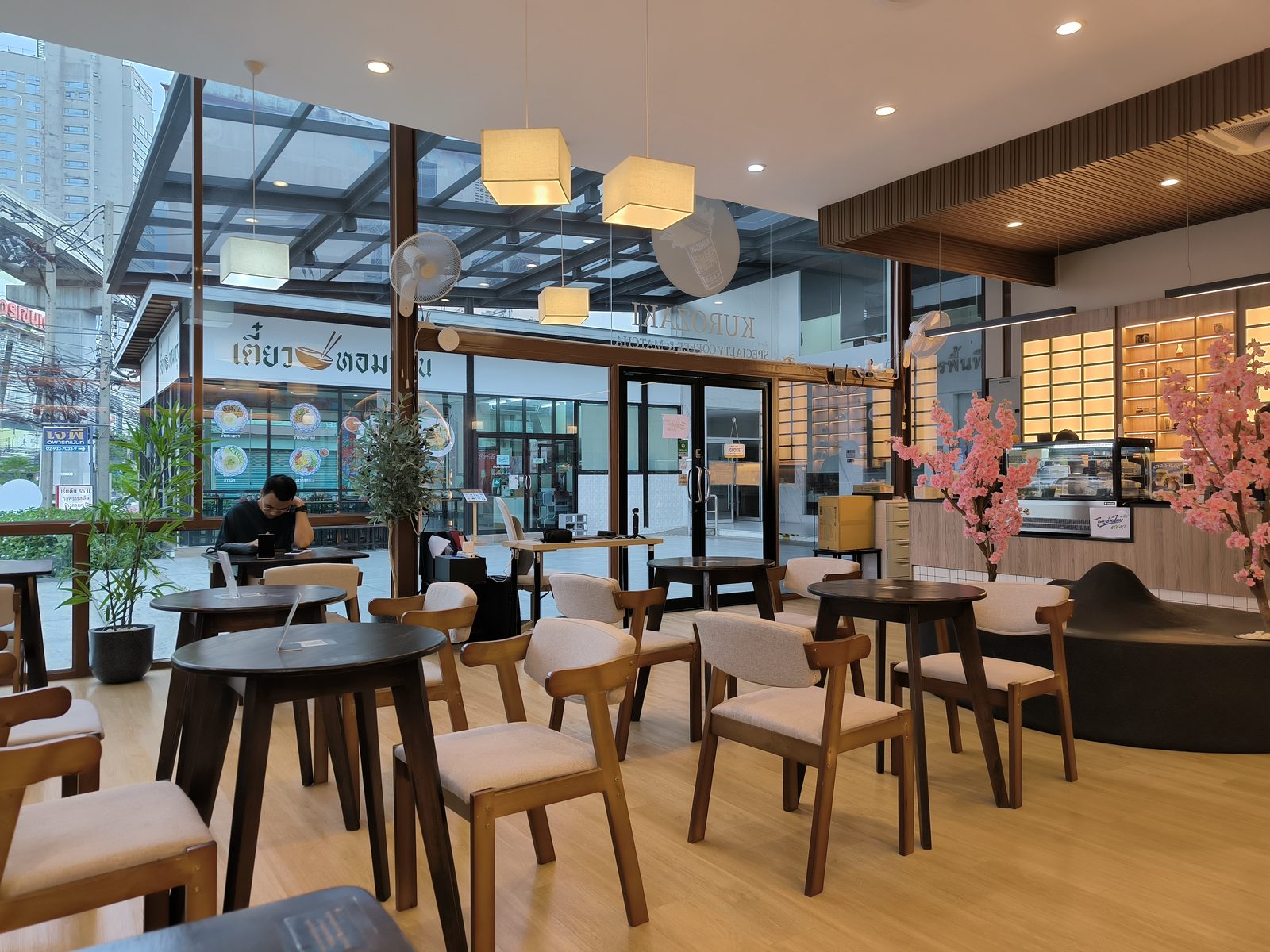 Inside a modern cafe in Lat Phrao