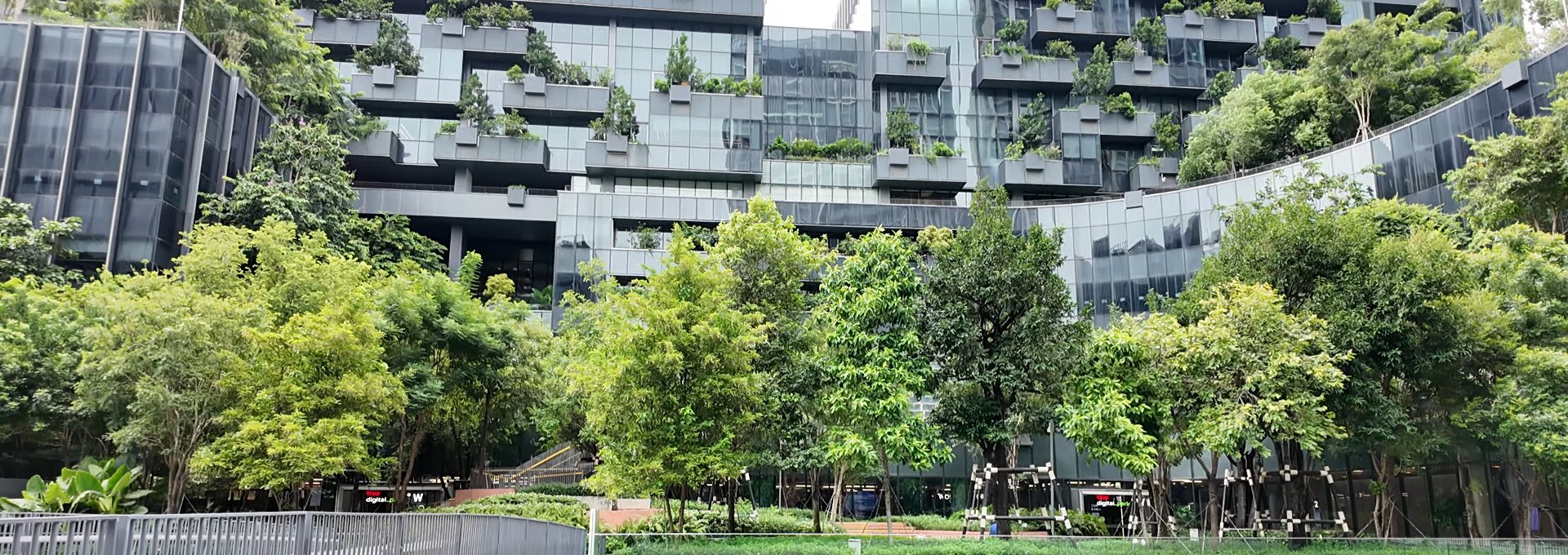 True Digital Park terraced building and garden near BTS Punnawithi, Bangkok