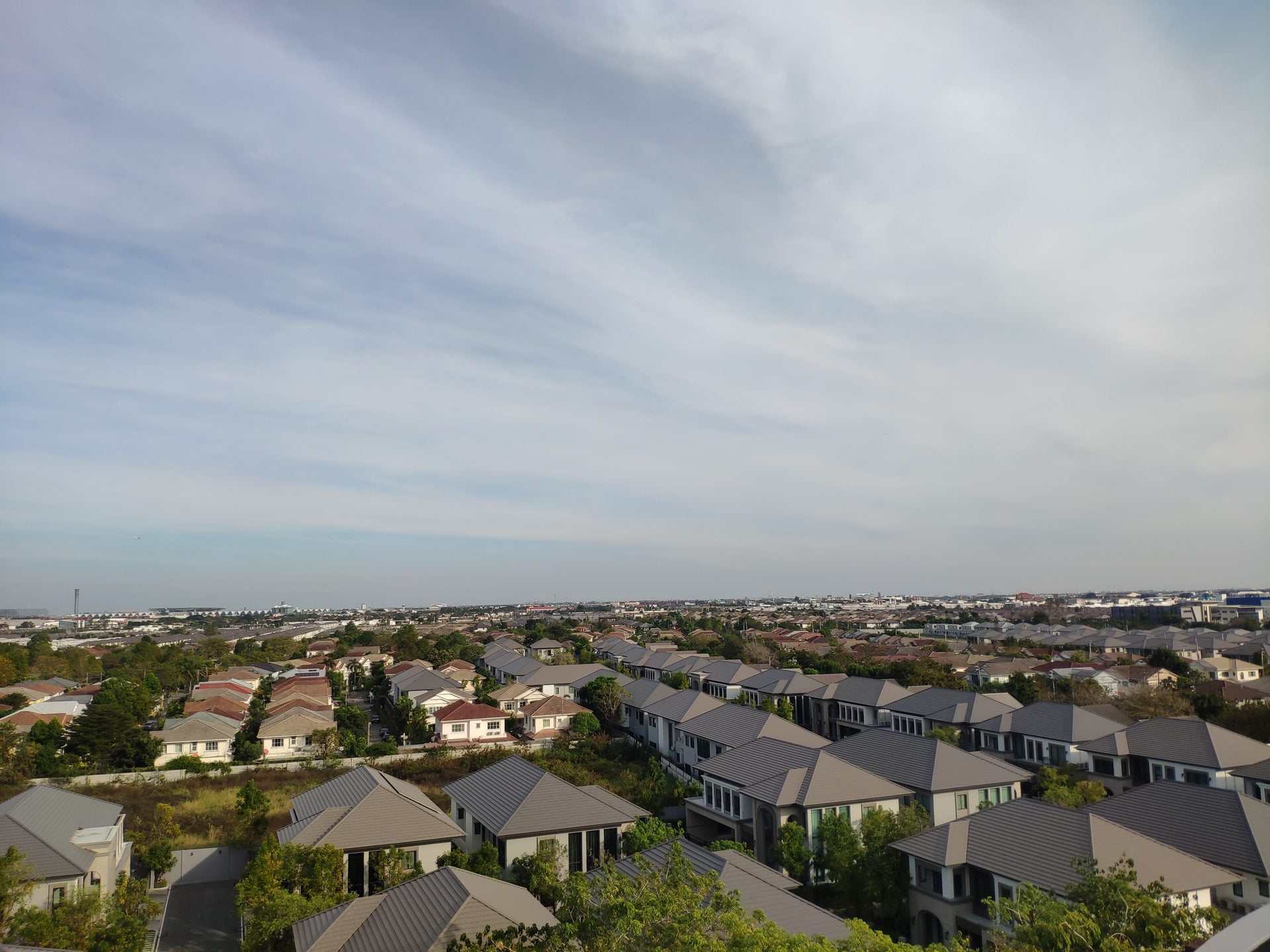 Aerial view over housing estates in Lat Krabang