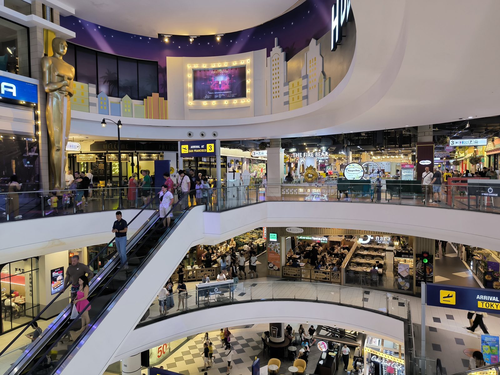 The escalators and shop floors inside Terminal 21 Asok