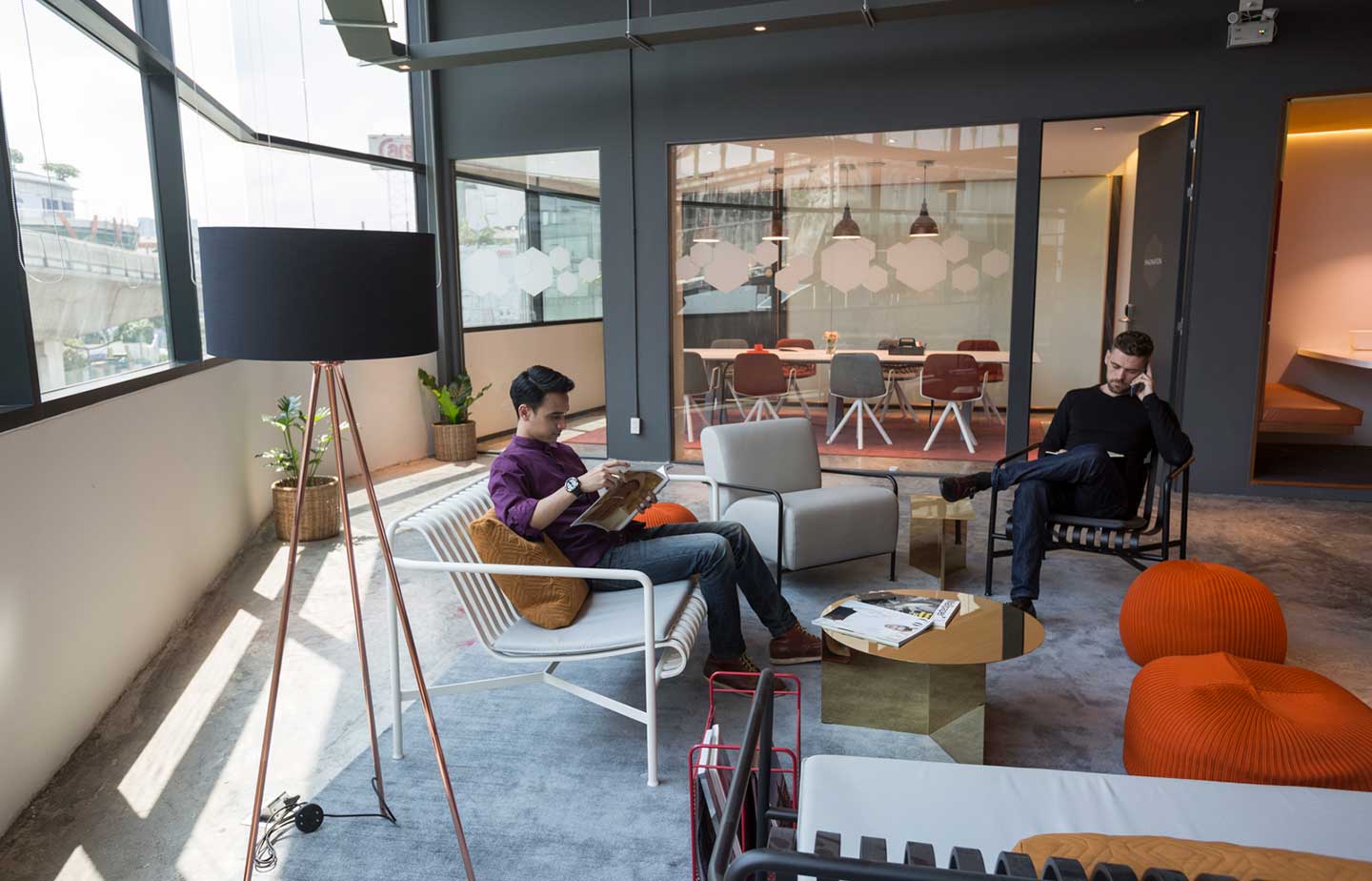 People working in a Bangkok coworking space