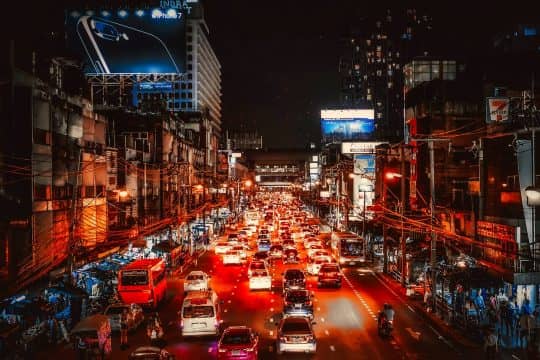 bangkok rush hour at night