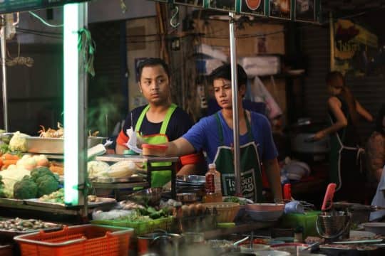 street stall in china town, bangkok